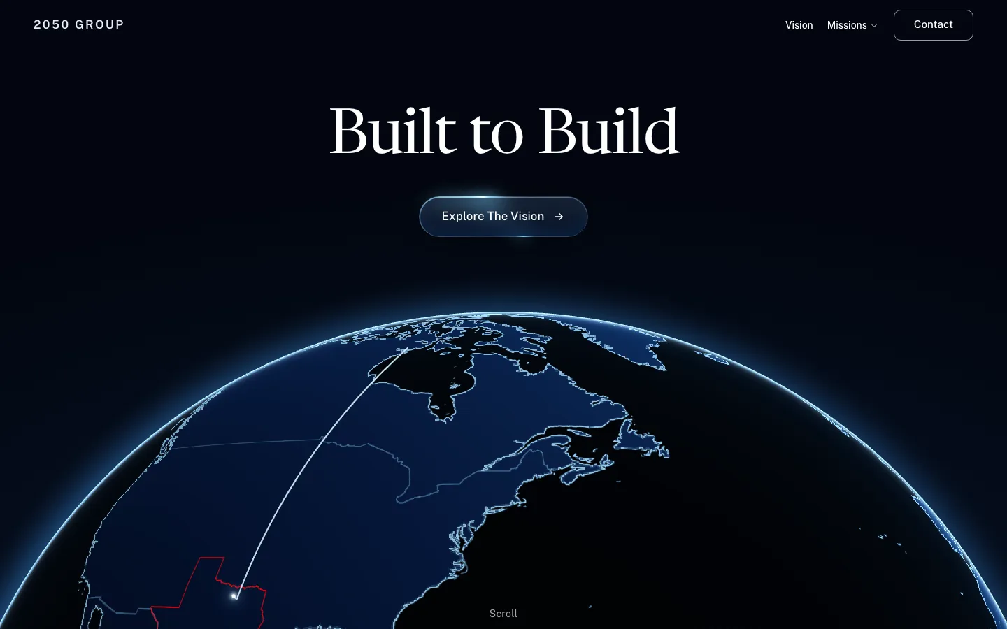 The 2050 Group website home page.